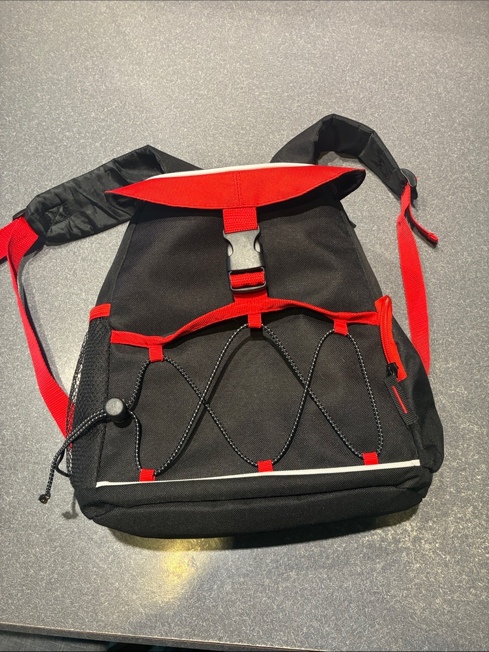 Men's Black and Red Sling Backpack